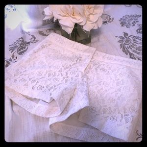Cynthia Rowley White Lace Shorts